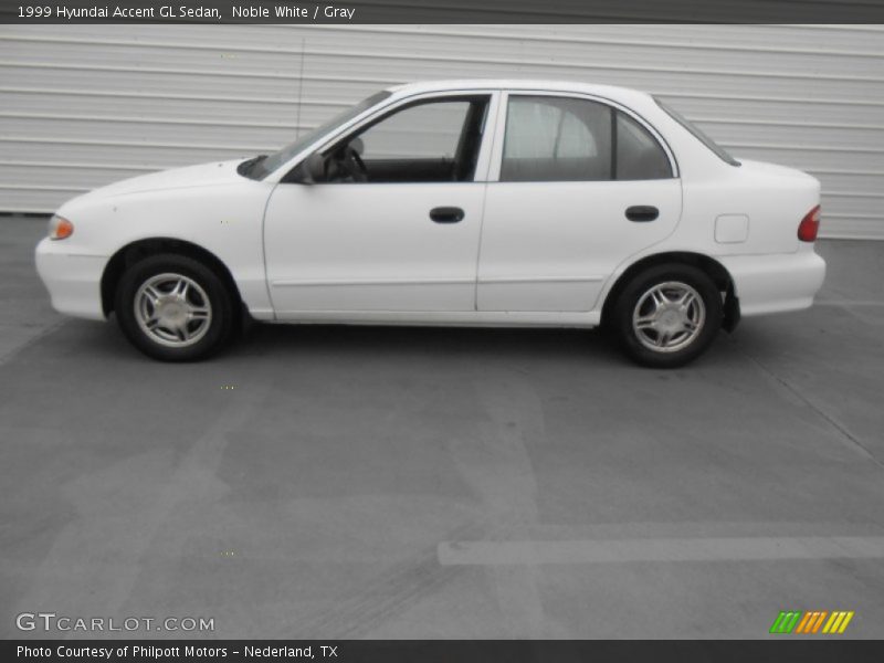 Noble White / Gray 1999 Hyundai Accent GL Sedan