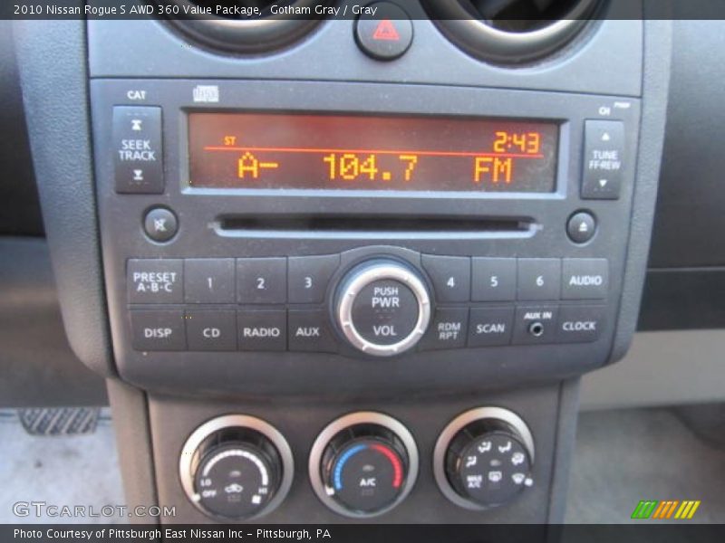 Controls of 2010 Rogue S AWD 360 Value Package