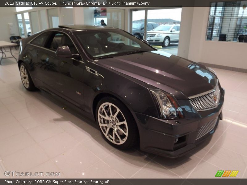 Thunder Gray ChromaFlair / Light Titanium/Ebony 2013 Cadillac CTS -V Coupe