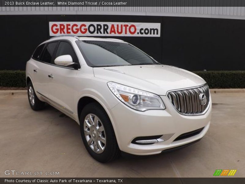 White Diamond Tricoat / Cocoa Leather 2013 Buick Enclave Leather