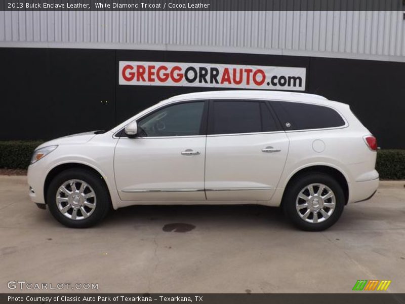 White Diamond Tricoat / Cocoa Leather 2013 Buick Enclave Leather