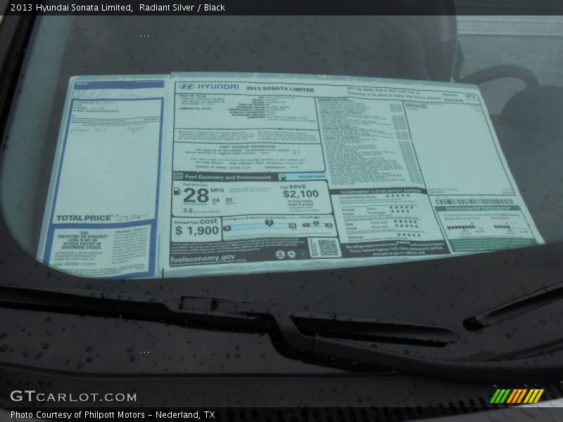 Radiant Silver / Black 2013 Hyundai Sonata Limited
