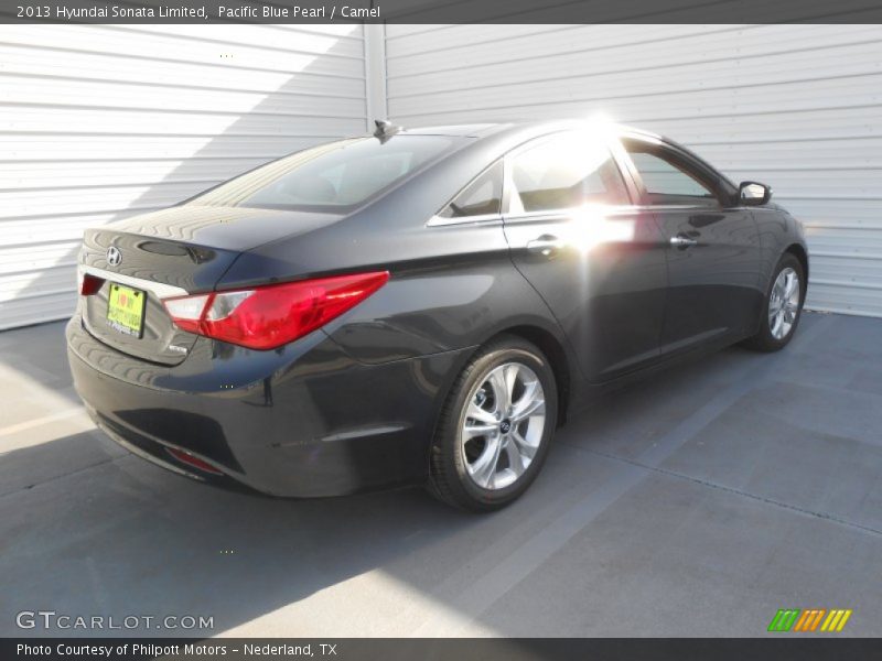 Pacific Blue Pearl / Camel 2013 Hyundai Sonata Limited