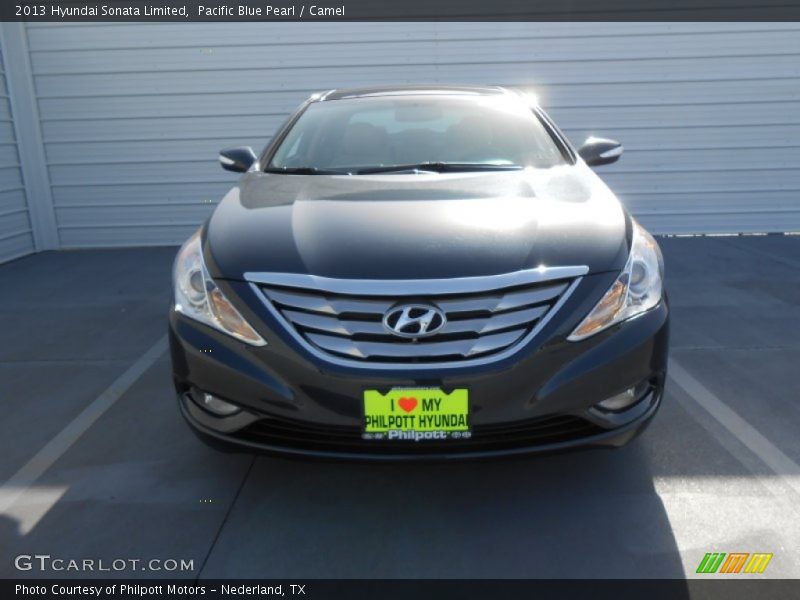 Pacific Blue Pearl / Camel 2013 Hyundai Sonata Limited