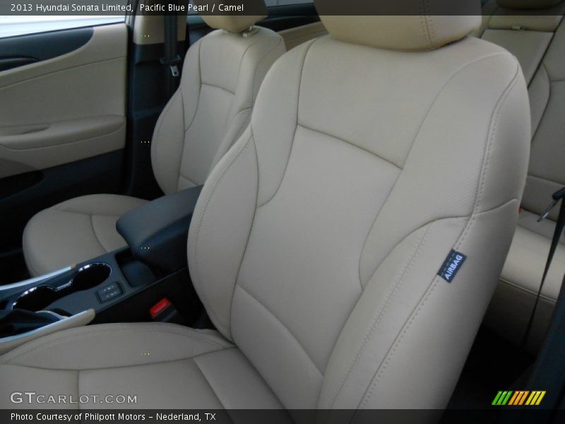 Pacific Blue Pearl / Camel 2013 Hyundai Sonata Limited