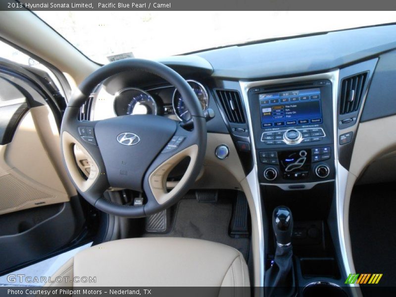 Pacific Blue Pearl / Camel 2013 Hyundai Sonata Limited