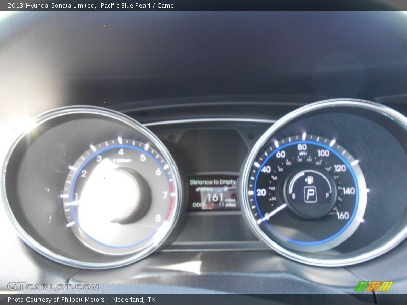 Pacific Blue Pearl / Camel 2013 Hyundai Sonata Limited