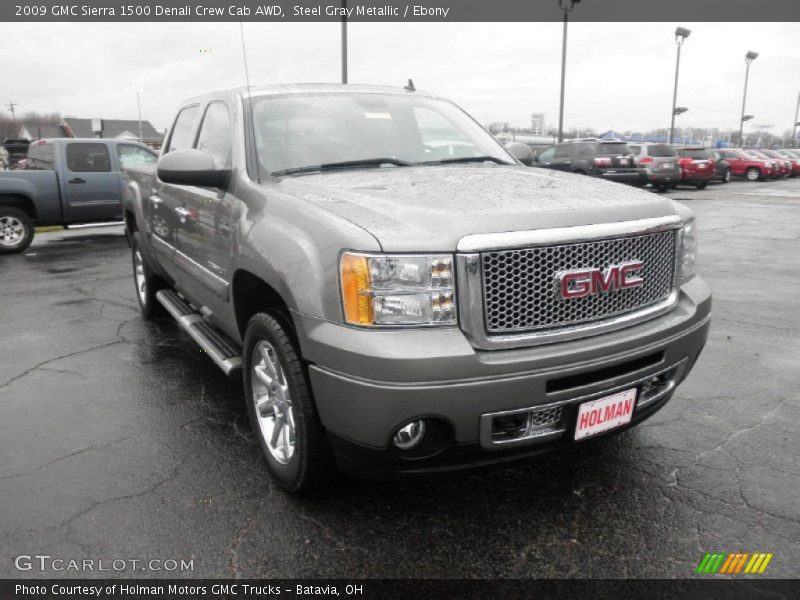 Steel Gray Metallic / Ebony 2009 GMC Sierra 1500 Denali Crew Cab AWD