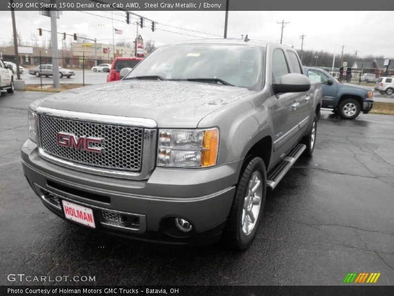 Steel Gray Metallic / Ebony 2009 GMC Sierra 1500 Denali Crew Cab AWD