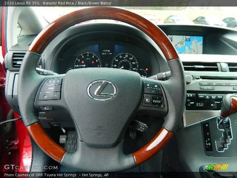 Matador Red Mica / Black/Brown Walnut 2010 Lexus RX 350