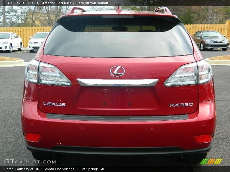 Matador Red Mica / Black/Brown Walnut 2010 Lexus RX 350
