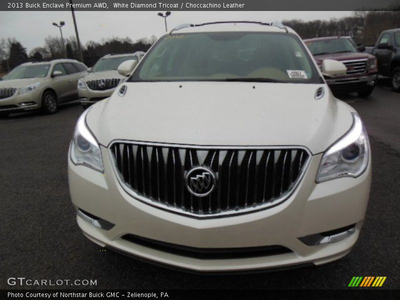 White Diamond Tricoat / Choccachino Leather 2013 Buick Enclave Premium AWD