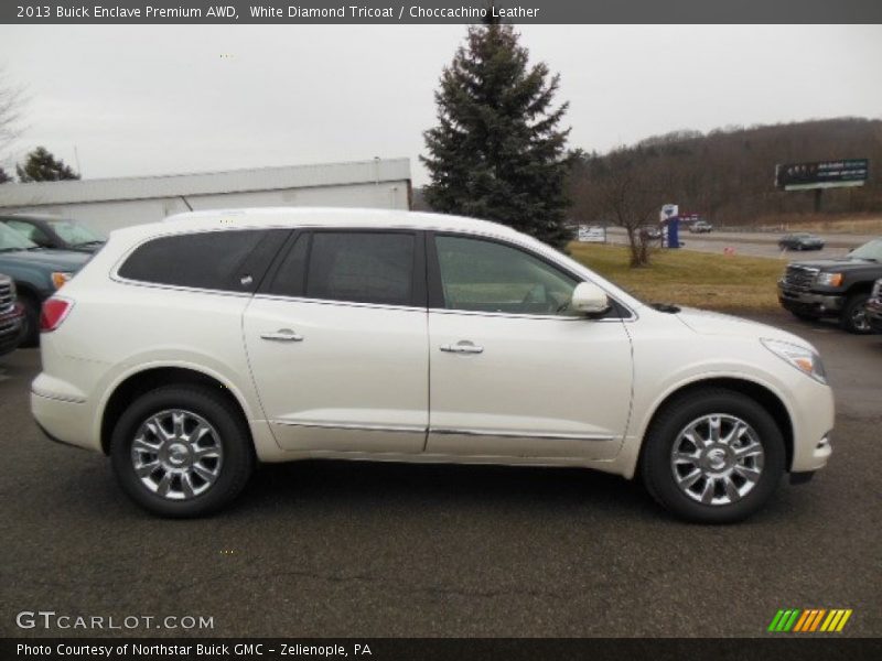 White Diamond Tricoat / Choccachino Leather 2013 Buick Enclave Premium AWD