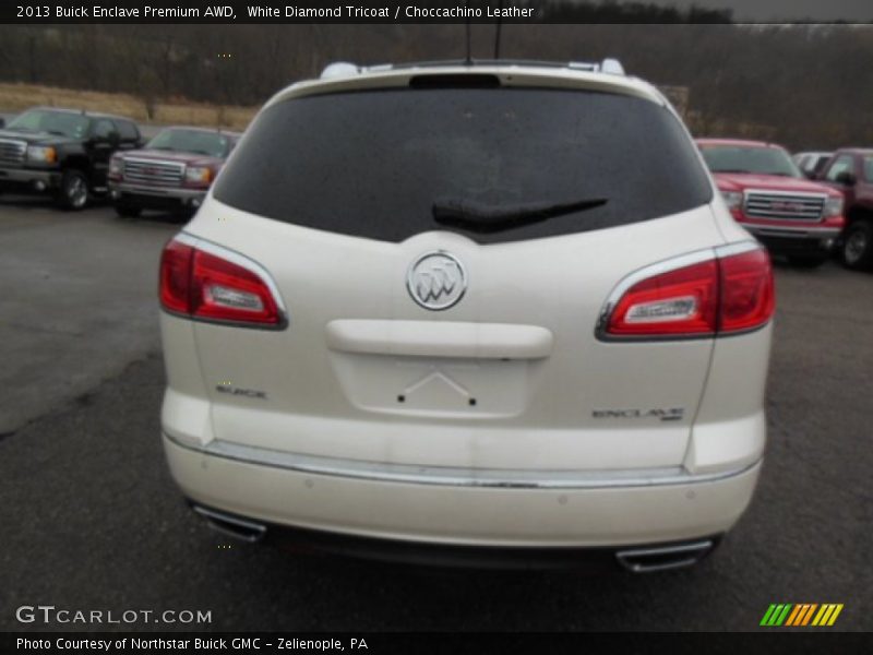 White Diamond Tricoat / Choccachino Leather 2013 Buick Enclave Premium AWD