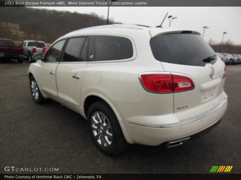 White Diamond Tricoat / Choccachino Leather 2013 Buick Enclave Premium AWD