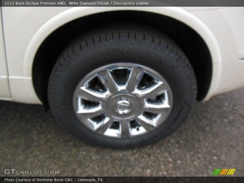 White Diamond Tricoat / Choccachino Leather 2013 Buick Enclave Premium AWD