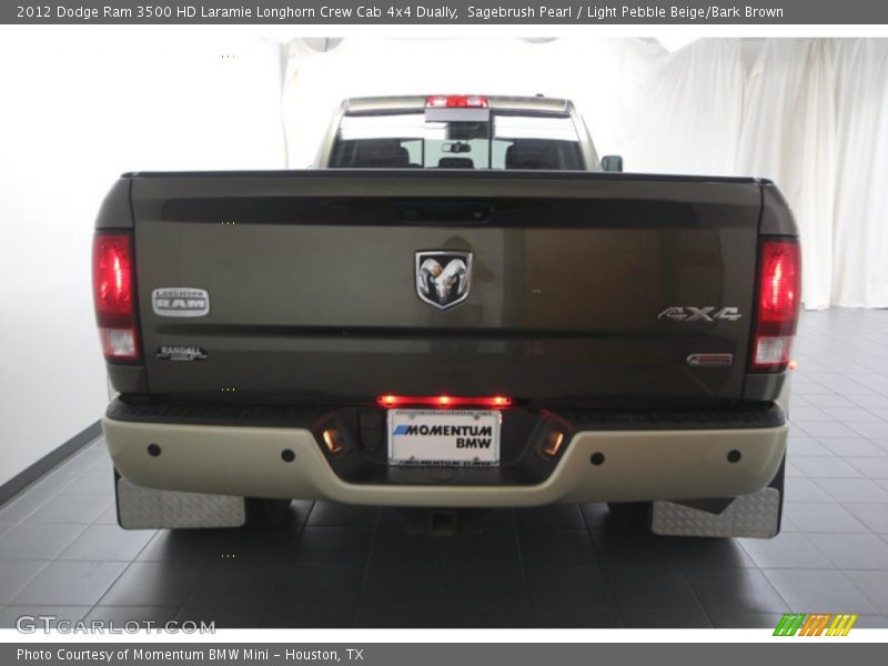 Sagebrush Pearl / Light Pebble Beige/Bark Brown 2012 Dodge Ram 3500 HD Laramie Longhorn Crew Cab 4x4 Dually