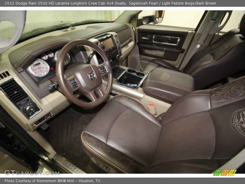 Light Pebble Beige/Bark Brown Interior - 2012 Ram 3500 HD Laramie Longhorn Crew Cab 4x4 Dually 