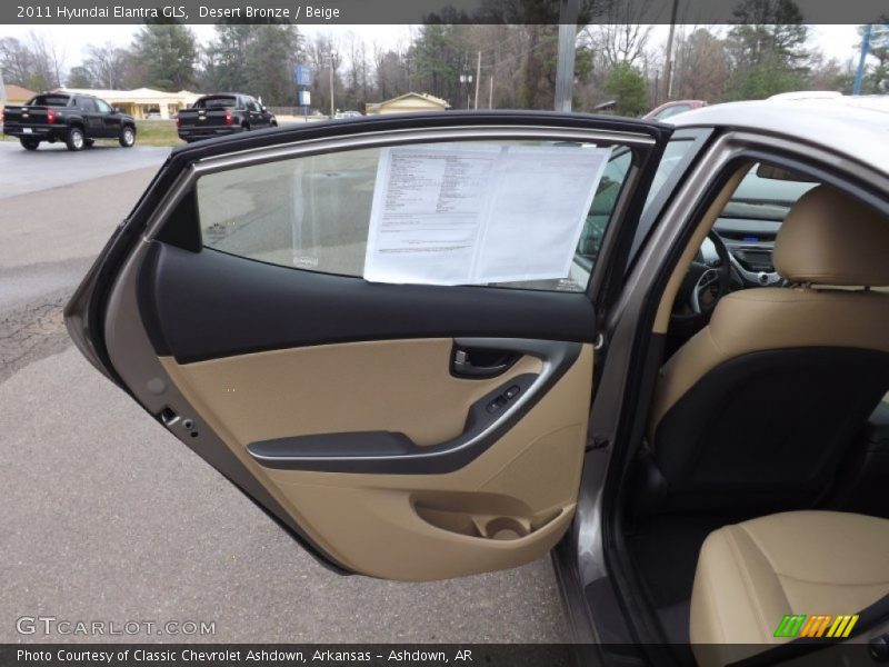 Desert Bronze / Beige 2011 Hyundai Elantra GLS