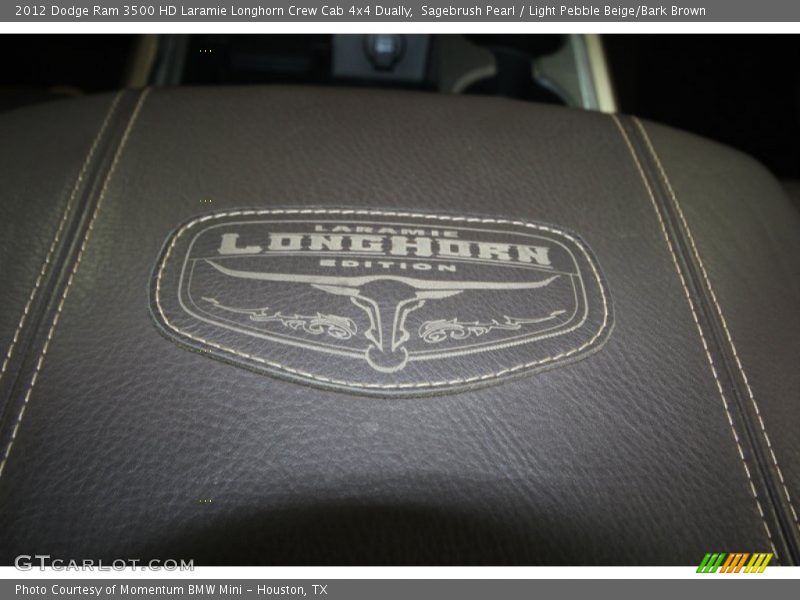 Sagebrush Pearl / Light Pebble Beige/Bark Brown 2012 Dodge Ram 3500 HD Laramie Longhorn Crew Cab 4x4 Dually