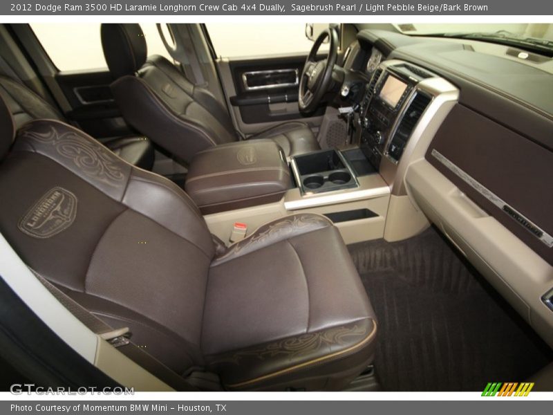 Sagebrush Pearl / Light Pebble Beige/Bark Brown 2012 Dodge Ram 3500 HD Laramie Longhorn Crew Cab 4x4 Dually