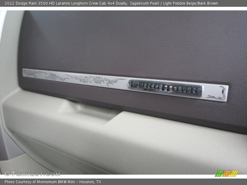 Sagebrush Pearl / Light Pebble Beige/Bark Brown 2012 Dodge Ram 3500 HD Laramie Longhorn Crew Cab 4x4 Dually