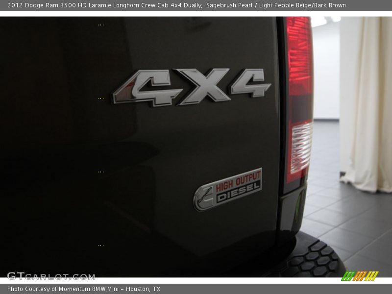Sagebrush Pearl / Light Pebble Beige/Bark Brown 2012 Dodge Ram 3500 HD Laramie Longhorn Crew Cab 4x4 Dually