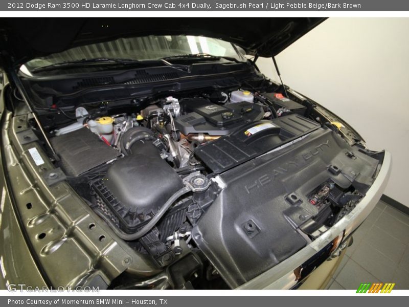 Sagebrush Pearl / Light Pebble Beige/Bark Brown 2012 Dodge Ram 3500 HD Laramie Longhorn Crew Cab 4x4 Dually