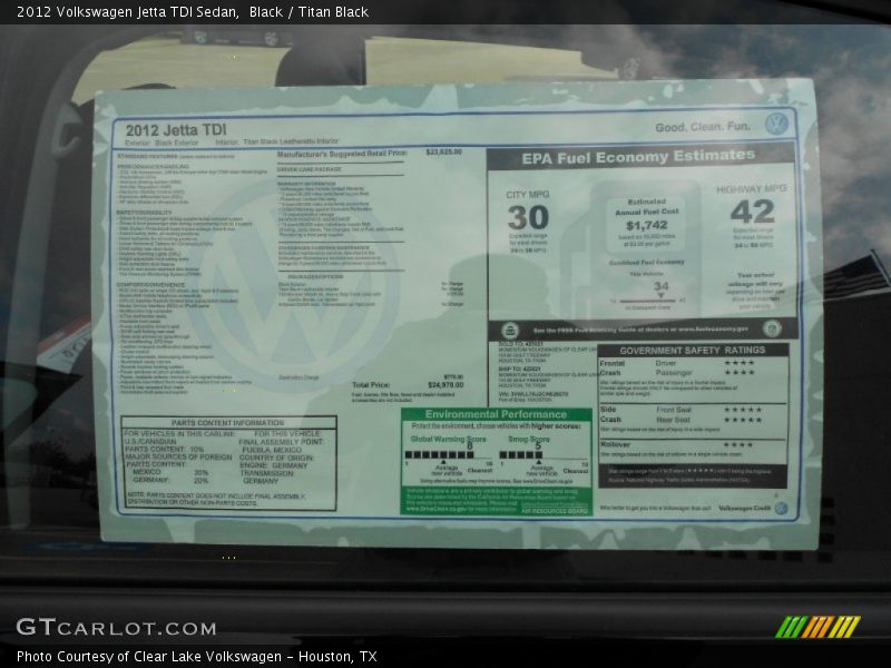 Black / Titan Black 2012 Volkswagen Jetta TDI Sedan