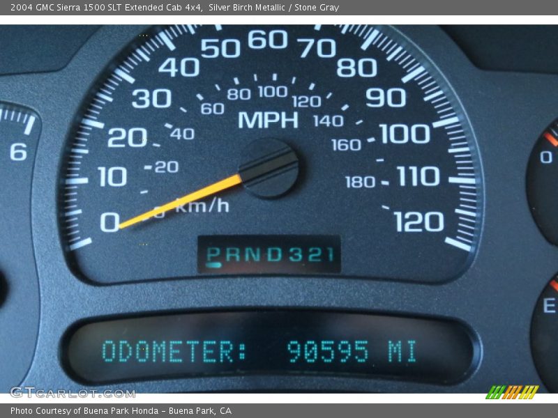 Silver Birch Metallic / Stone Gray 2004 GMC Sierra 1500 SLT Extended Cab 4x4