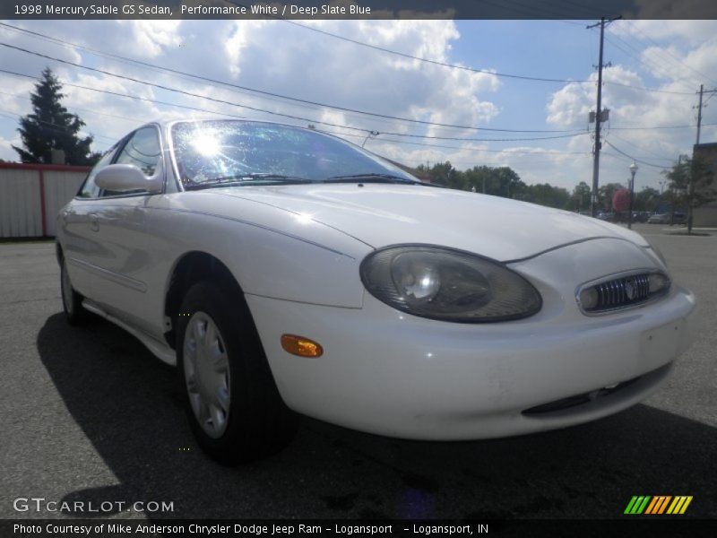 Performance White / Deep Slate Blue 1998 Mercury Sable GS Sedan