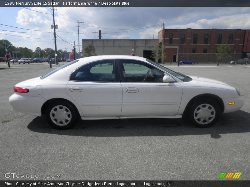 Performance White / Deep Slate Blue 1998 Mercury Sable GS Sedan