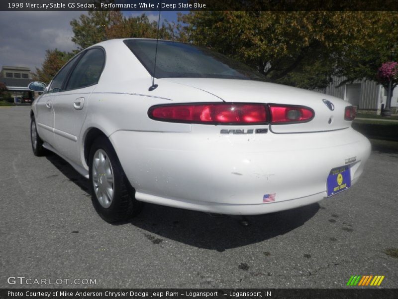 Performance White / Deep Slate Blue 1998 Mercury Sable GS Sedan