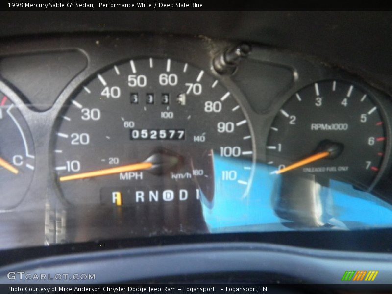 Performance White / Deep Slate Blue 1998 Mercury Sable GS Sedan