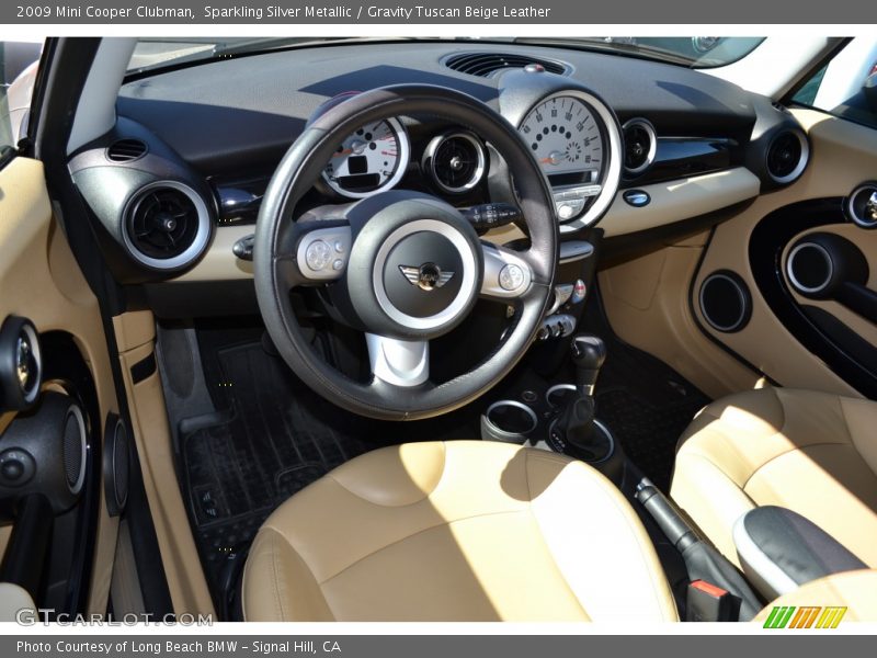 Sparkling Silver Metallic / Gravity Tuscan Beige Leather 2009 Mini Cooper Clubman