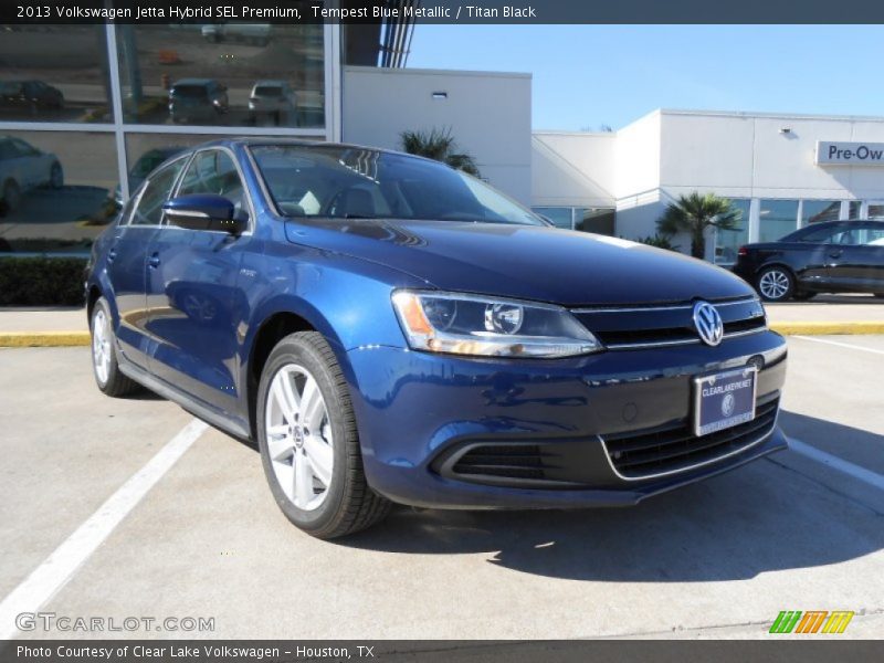 Tempest Blue Metallic / Titan Black 2013 Volkswagen Jetta Hybrid SEL Premium