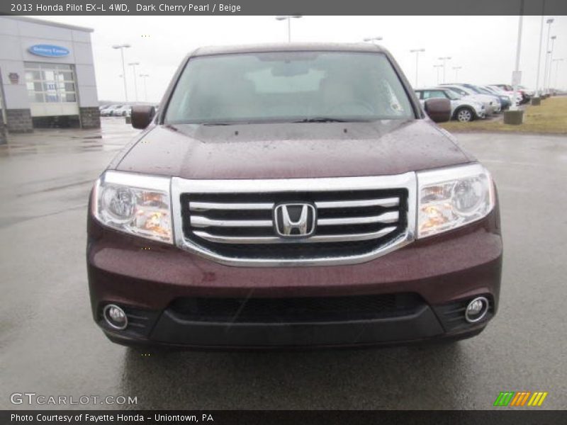 Dark Cherry Pearl / Beige 2013 Honda Pilot EX-L 4WD