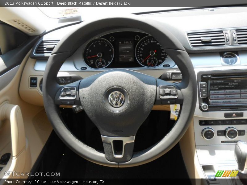 Deep Black Metallic / Desert Beige/Black 2013 Volkswagen CC Sport