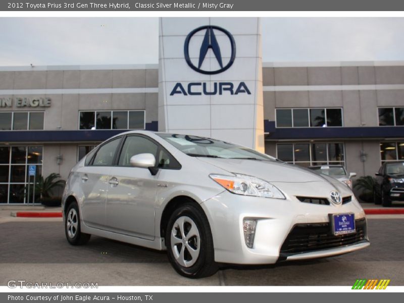 Classic Silver Metallic / Misty Gray 2012 Toyota Prius 3rd Gen Three Hybrid