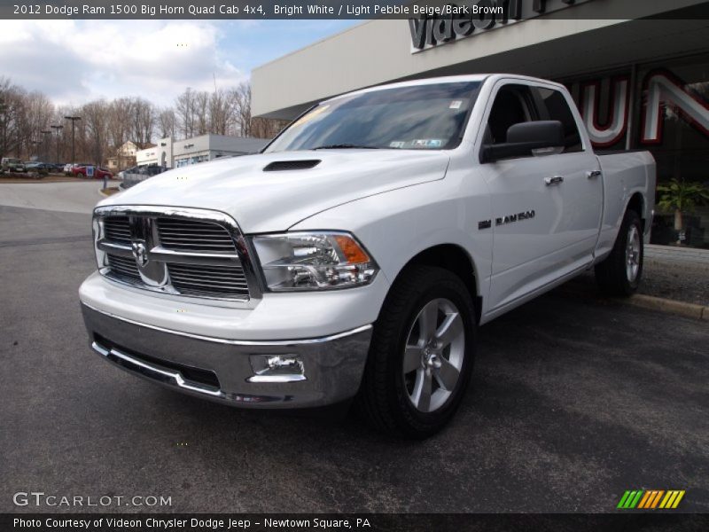 Bright White / Light Pebble Beige/Bark Brown 2012 Dodge Ram 1500 Big Horn Quad Cab 4x4