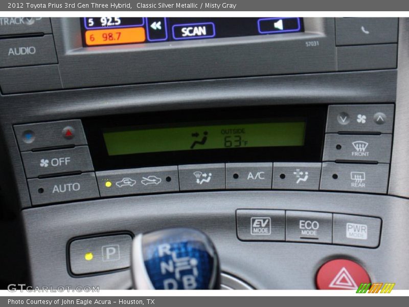 Controls of 2012 Prius 3rd Gen Three Hybrid