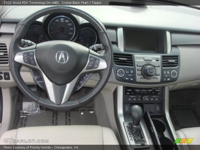 Crystal Black Pearl / Taupe 2012 Acura RDX Technology SH-AWD
