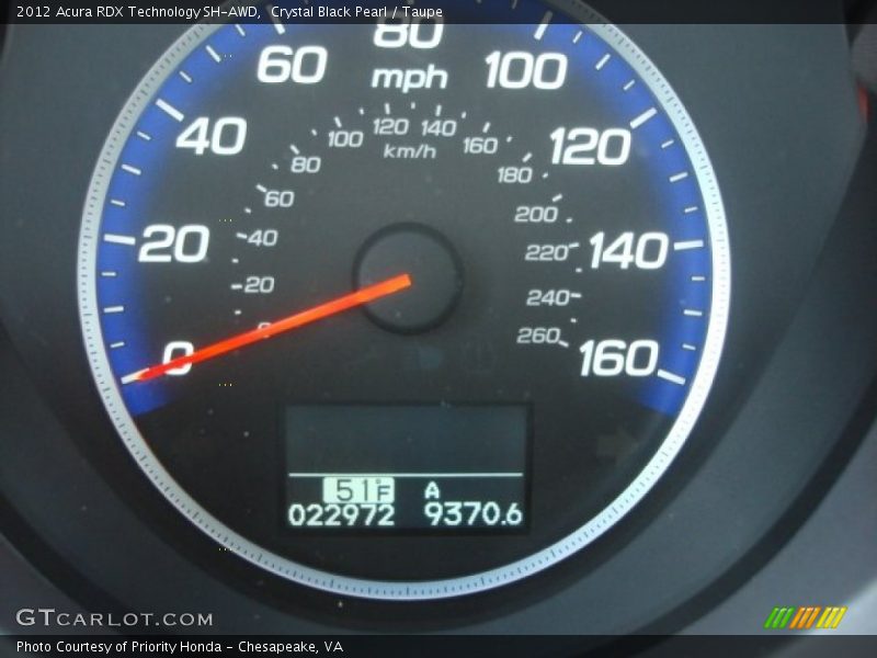 Crystal Black Pearl / Taupe 2012 Acura RDX Technology SH-AWD