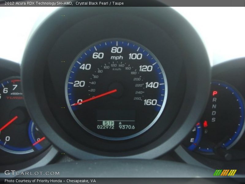 Crystal Black Pearl / Taupe 2012 Acura RDX Technology SH-AWD