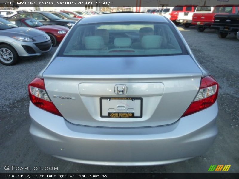 Alabaster Silver Metallic / Gray 2012 Honda Civic EX Sedan