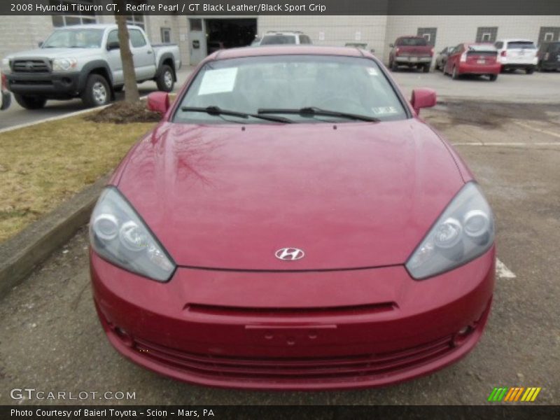 Redfire Pearl / GT Black Leather/Black Sport Grip 2008 Hyundai Tiburon GT