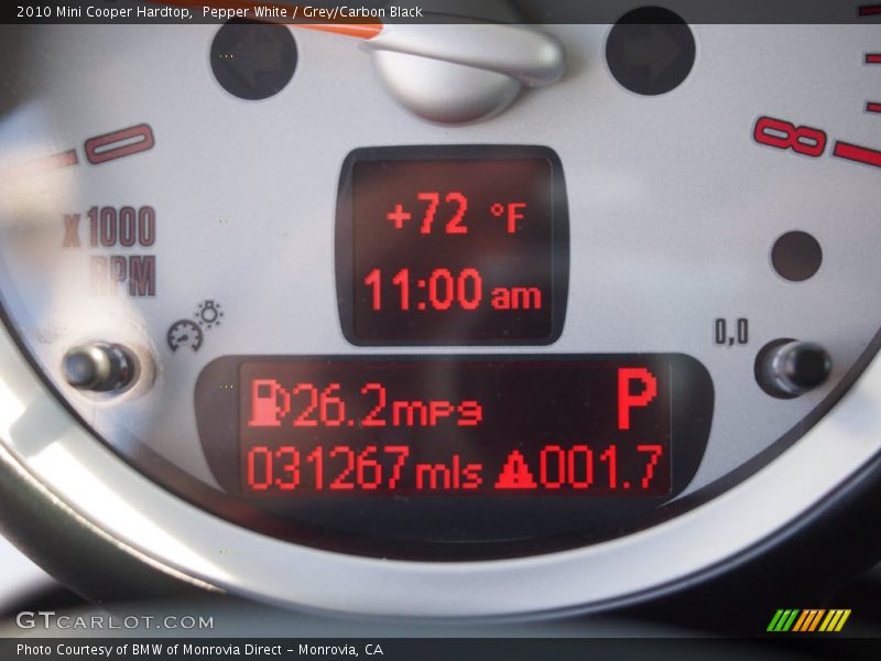 Pepper White / Grey/Carbon Black 2010 Mini Cooper Hardtop
