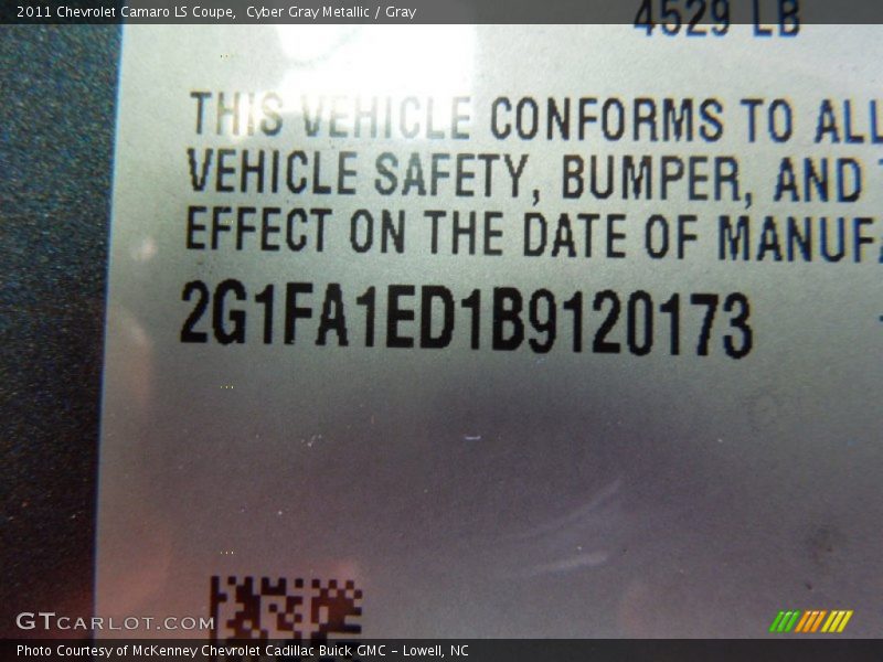 Cyber Gray Metallic / Gray 2011 Chevrolet Camaro LS Coupe