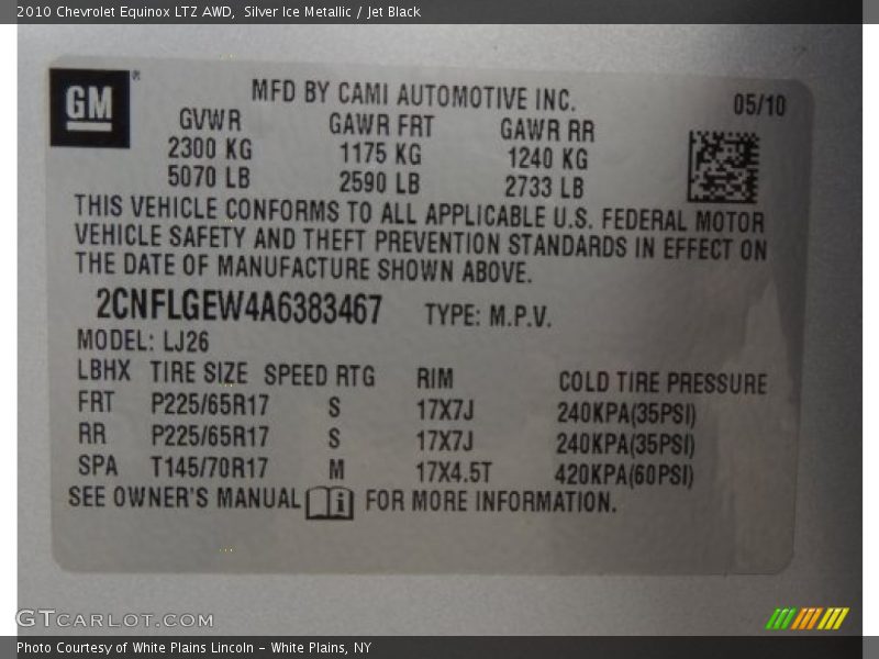 Silver Ice Metallic / Jet Black 2010 Chevrolet Equinox LTZ AWD