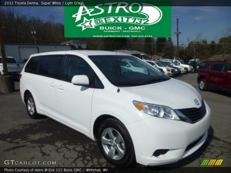 Super White / Light Gray 2012 Toyota Sienna